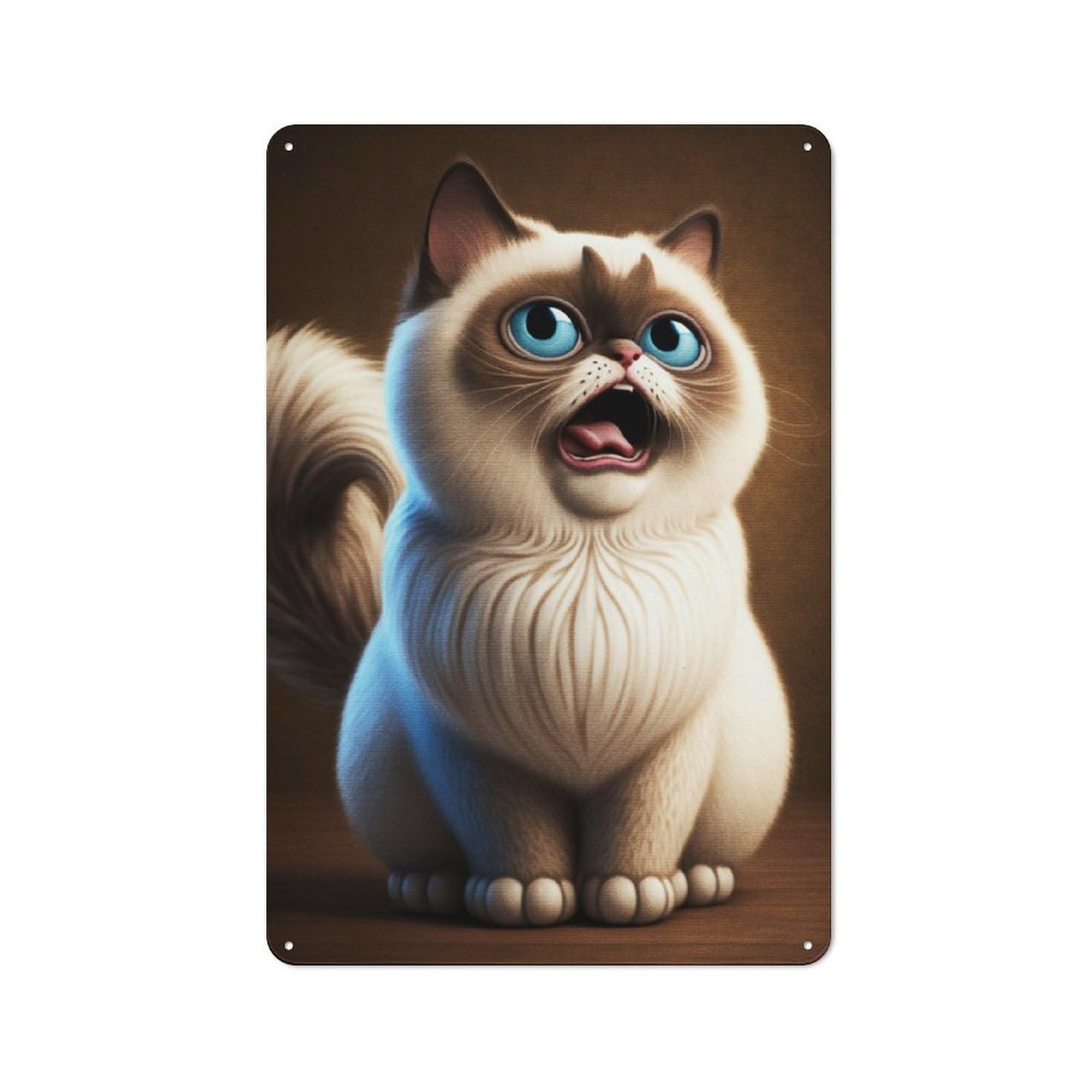 Junmoney Laughing Cat Metal Plaque 30X20cm With For Pub Or Café, Rustic Decor, For Garage, Workshop And Man Cave Decoration