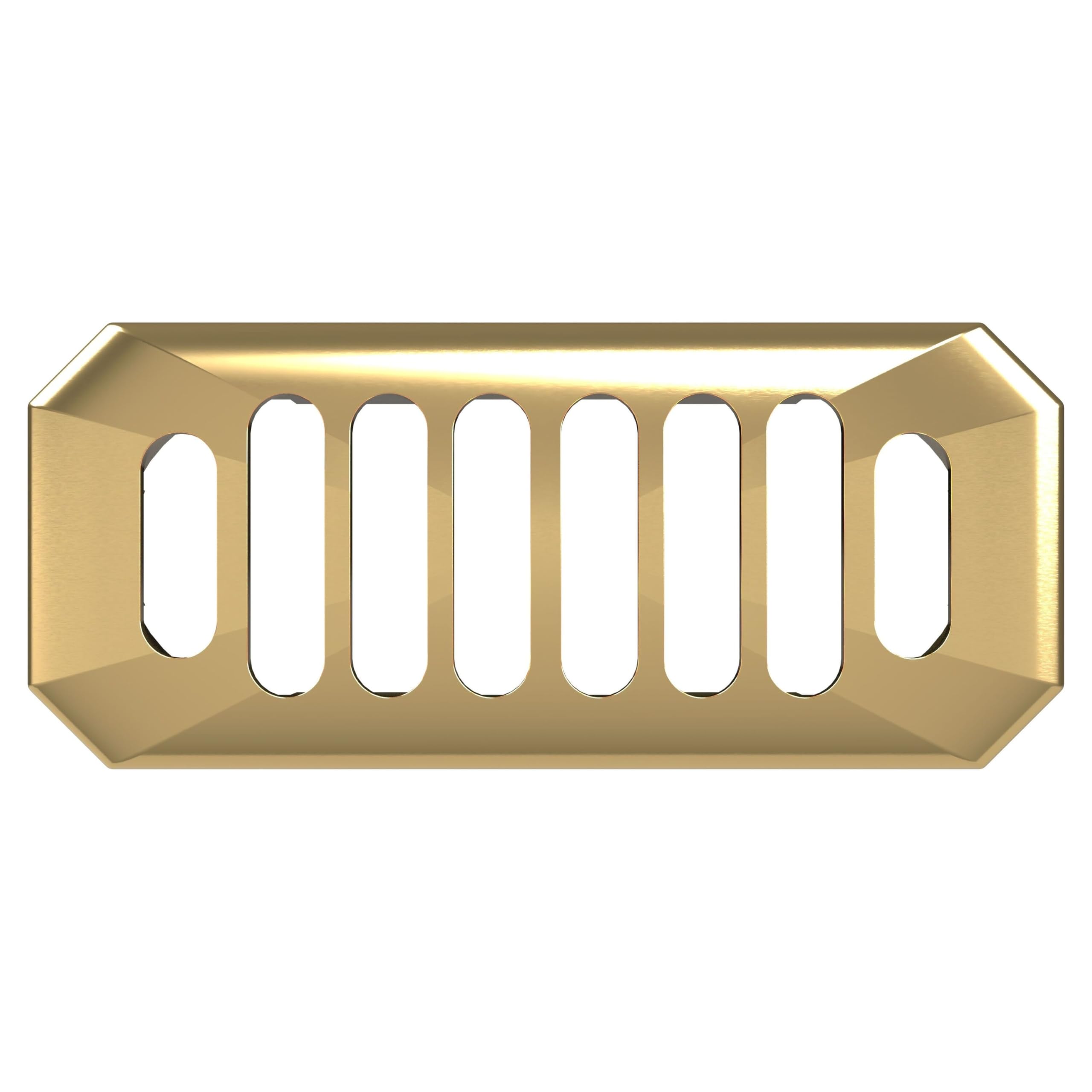 Balterley Brass Sink Overflow Cover, Grill Design Overflow Sink Hole Cover, Basin Over Flow Ring, Over Flow Cap For Basins, Ceramic Accessories For Vanity Basin, Bathroom Sinks - 50 X 26Mm (Brushed )
