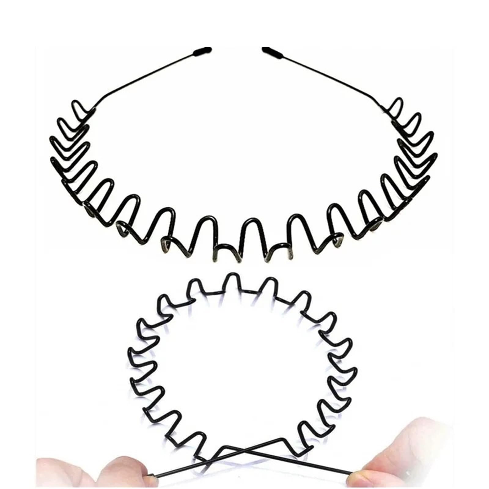 Fascia Capelli Donna Fasce for capelli elastiche in metallo nero 1/50 pezzi | Accessori for cerchi for capelli a molla unisex antiscivolo semplici for uomo donna fascia for capelli ondulata(30pcs)
