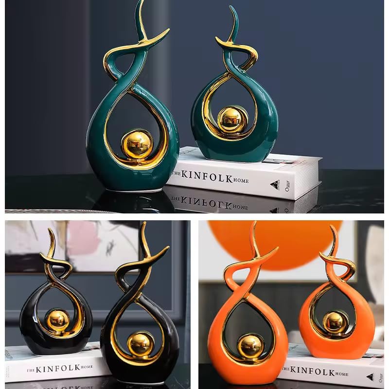ELEGANTZ Abstract Art Ceramic Statues – Modern Shelf Decorations – Centerpiece Luxury Table Decorations for Living Room, Coffee Table, Office – Elegant Home - Ornaments for Home Decor - 1 Pc - Image 3