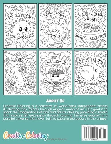 Food Puns Coloring Book: A Coloring Book Featuring Illustrations Of Hilarious Food Characters With Clever Wordplay Humor #TOP1