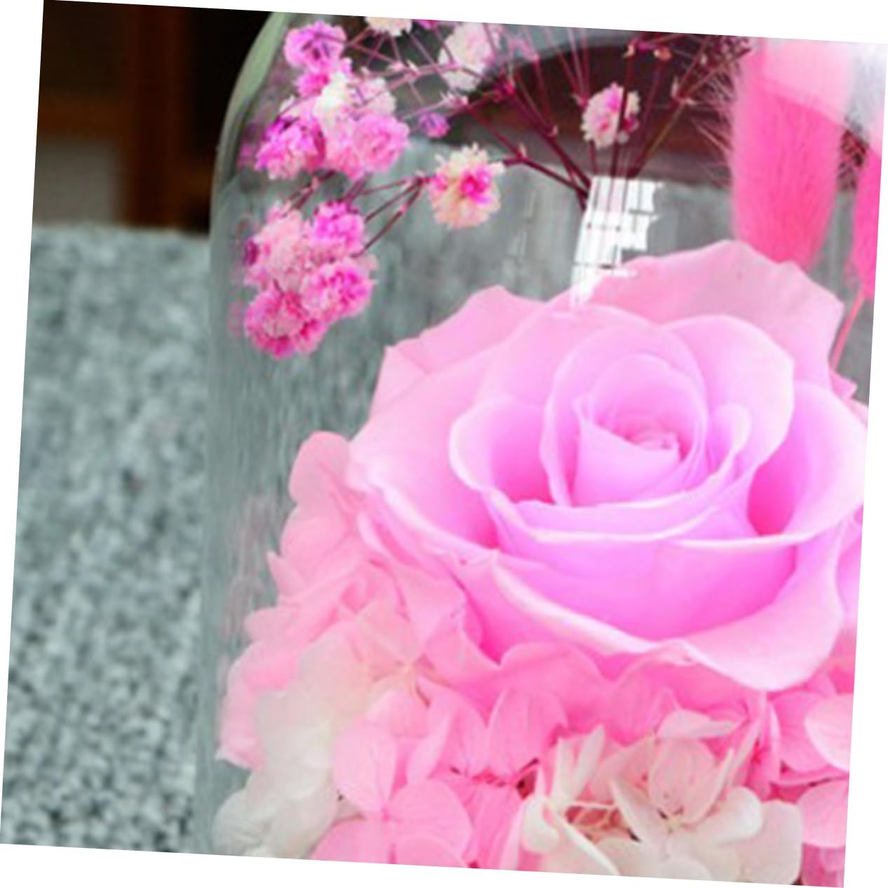 Cabilock Romantic Preserved Rose Glass Dome Elegant Pink Flower Box for Valentine Day Christmas Weddings and Anniversaries Timeless Love Decoration for Home and Special Occasions