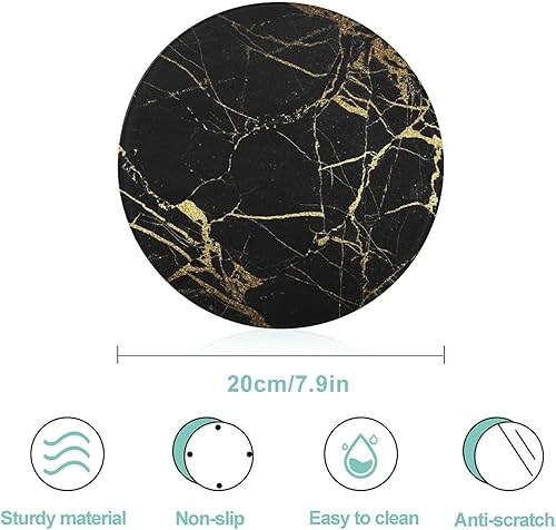 Miniatura 2 de Tabla de cortar de la textura del mármol del oro y del negro moderó el tablero de cortar del vidrio para el hotel