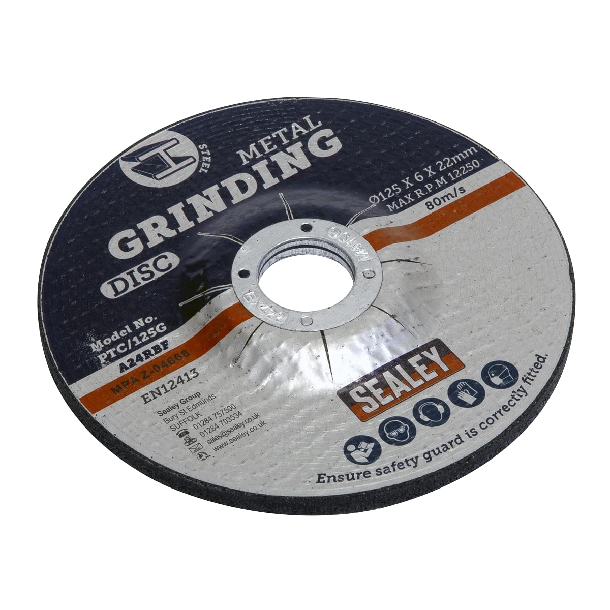 Sealey Multicoloured Ptc/125G Grinding Disc Ø125 X 6Mm 22Mm Bore