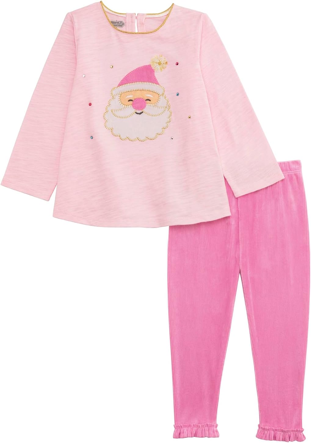 Mud Pie Baby Girls Kids Christmas Santa Tunic and Legging Set