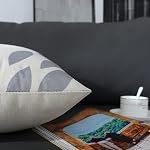 Jeter des couvertures d'oreiller 18x18 Couvertures d'oreillers de pouce 18x18,Couvertures d'oreillers Squar 4 Boho moderne ferme neutre oreillers décoratifs étui de coussin en lin pour canapé, lit, décoration maison