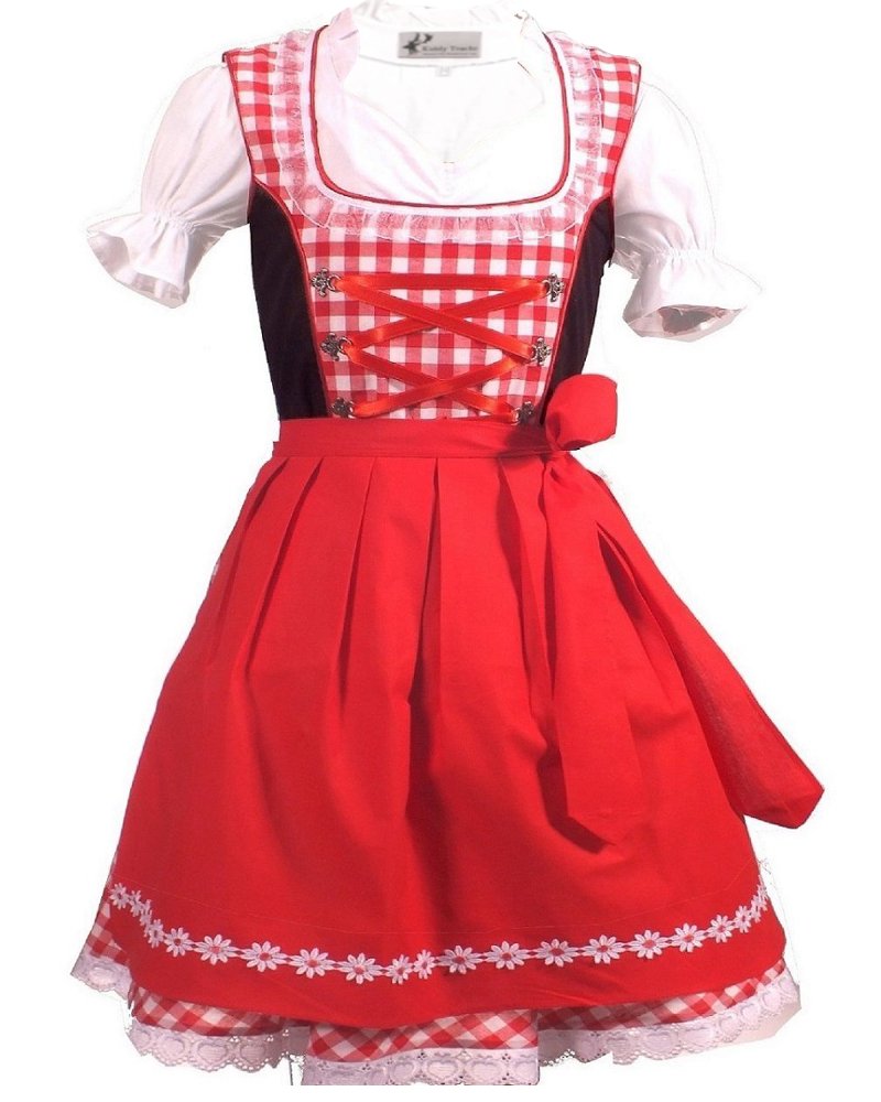 Alte LiebeGerman Dress for Girls Authentic Bavarian Children Dirndl Oktoberfest Dress Carnival Halloween Size 2T,4T,6,8,10,12,14