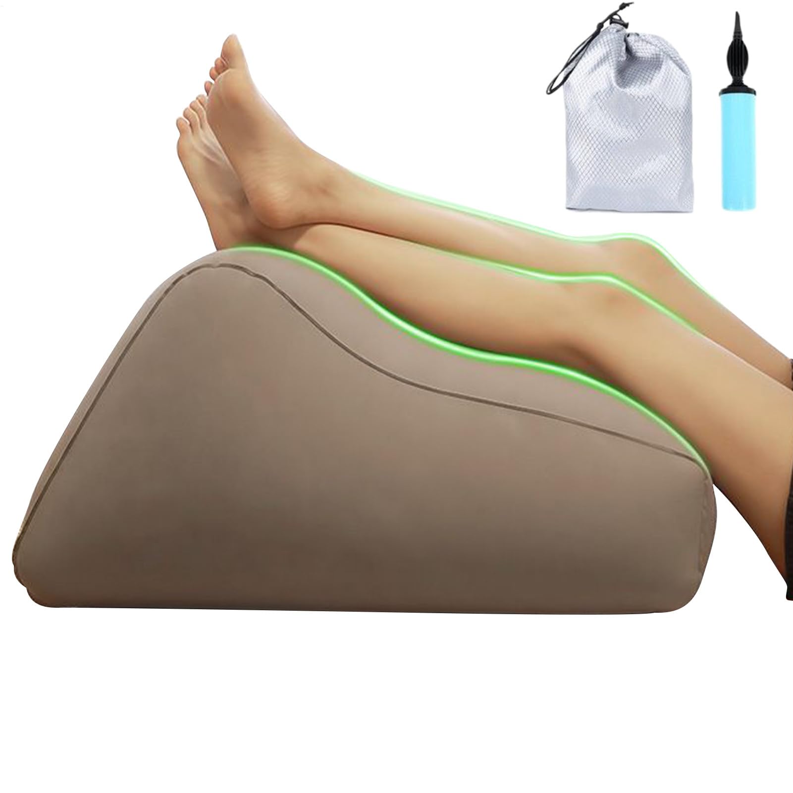 Almohada de Elevación de Piernas - Cojín Inflable de Muscular | Almohada Cómodo para Personas Mayores Adultos Embarazo Recuperación Sofá Viaje Piernas Tobillos Espalda