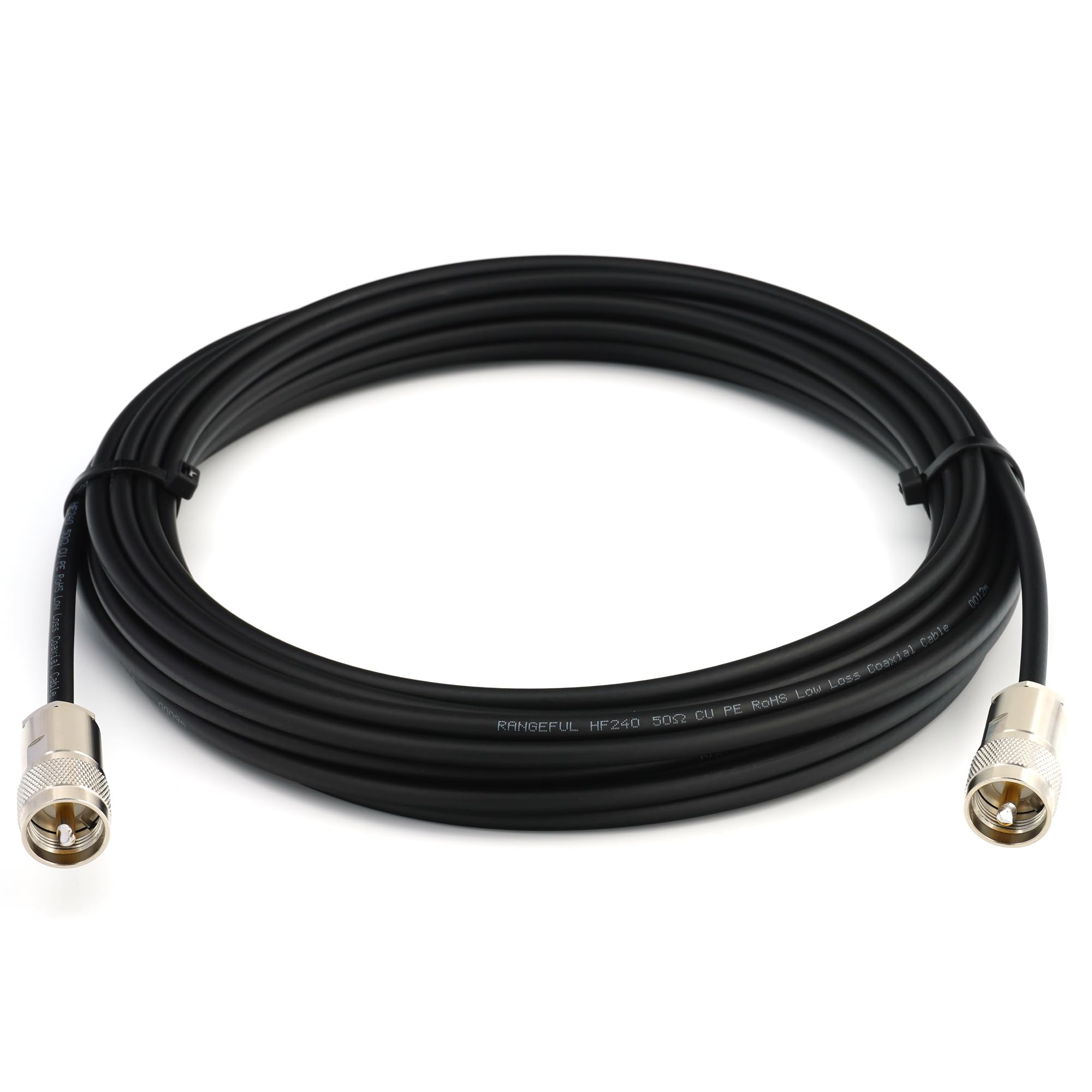PL259 20m UHF Câble coaxial — câble d'extension HF240 (LMR 240 équivalent) etanche — rallonge pour HAM cable antenne CB Radio Analyseur Tosmetre Marine RF VHF Cibi SDR Radio Amateur