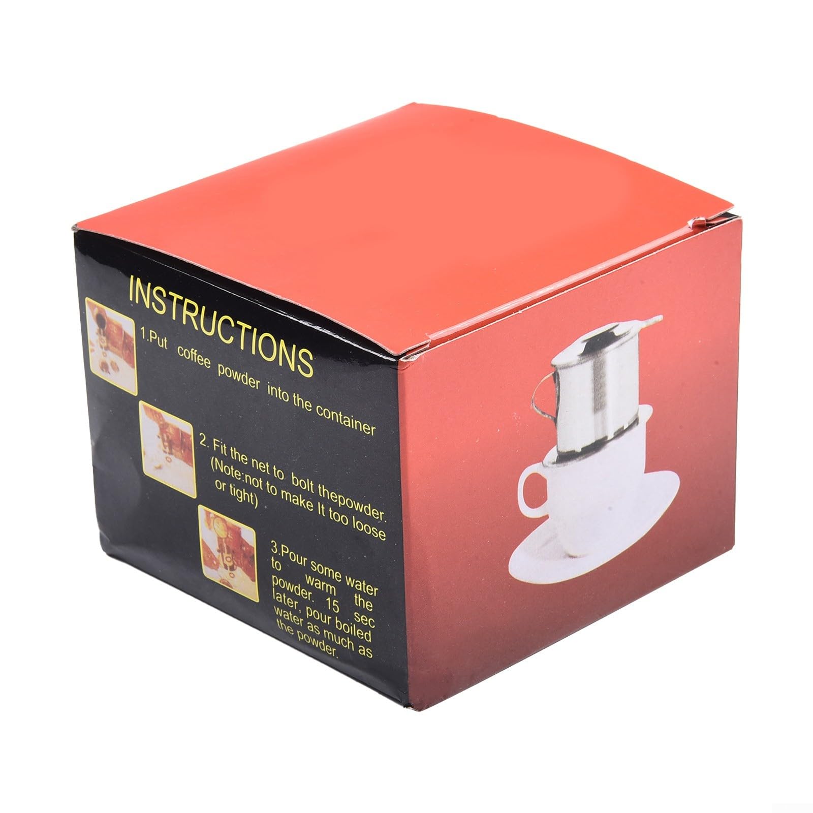 Traditional Vietnamese Coffee Maker Stainless Steel Drip Filter Coffee Pot Single Cup Coffee Dripper Manual Brewer With Gravity Insert Filter For Home Office Cafe 50ml/100ml Silver