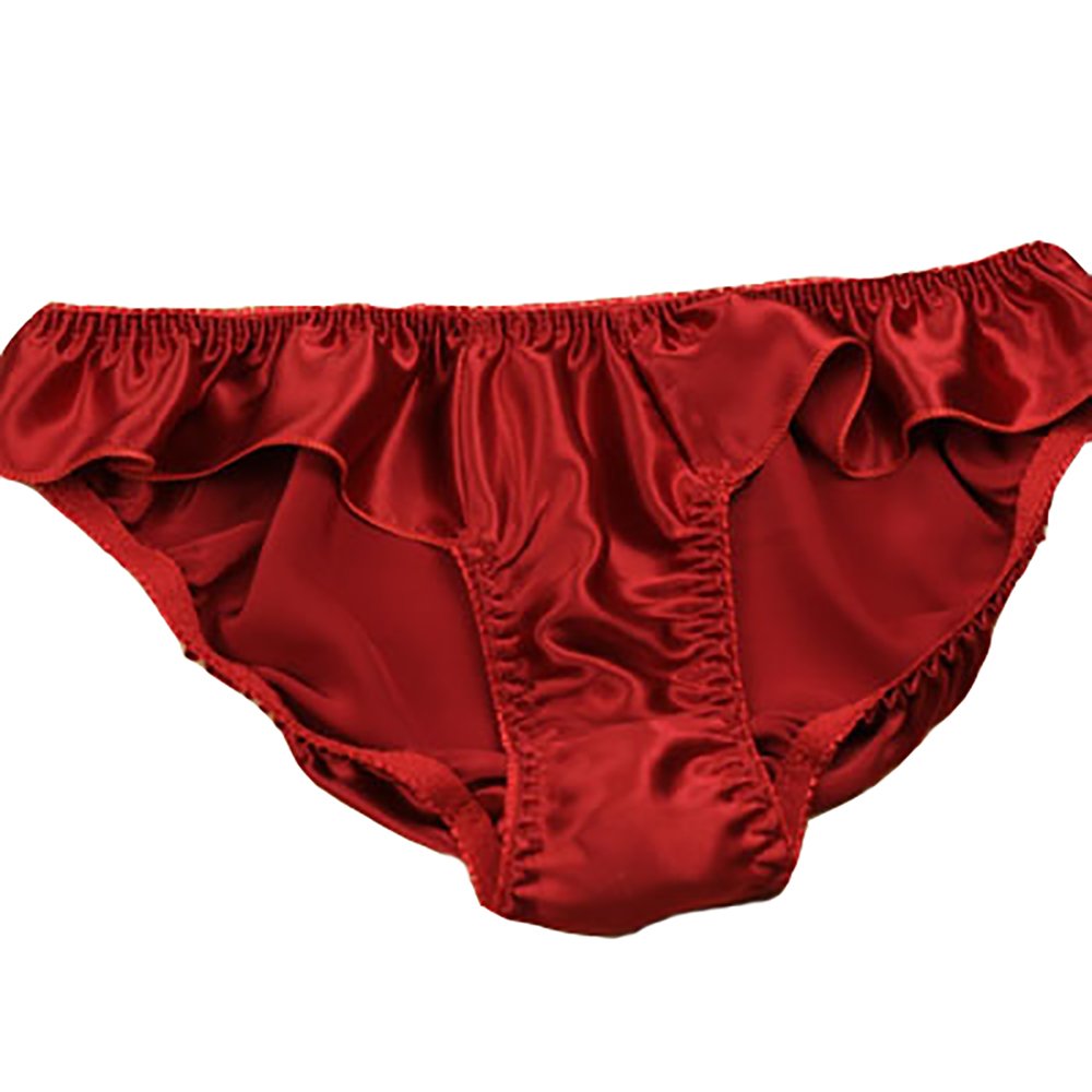 Lsharon Silk Women's Wine Lsharon Sexy 100% Mulberry Silk Briefs Lingerie Gymnastics Thong Ballet Underwear Panties (L(Tag 2XL), )
