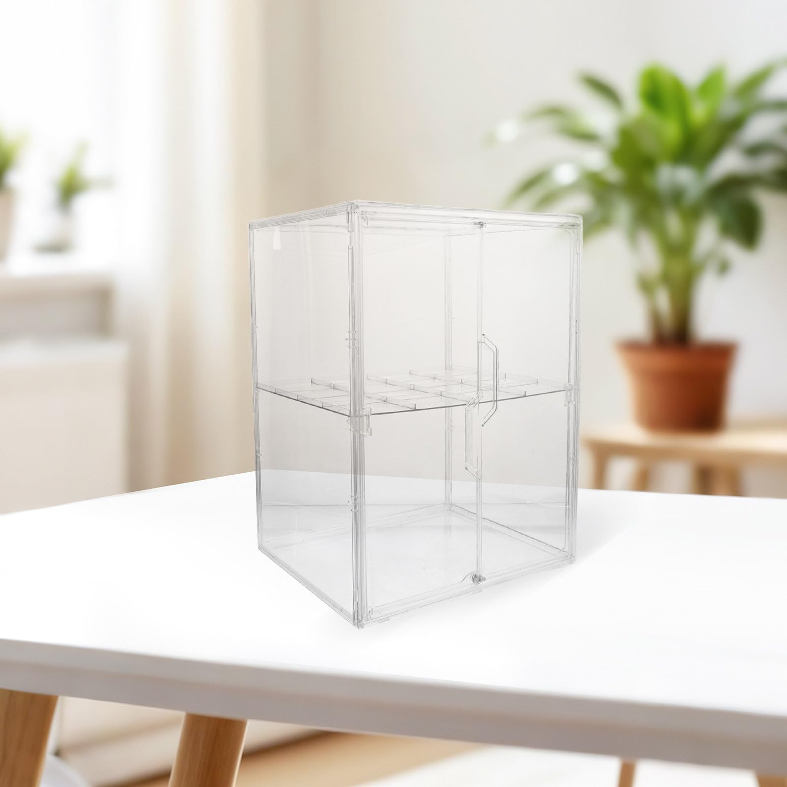 PRETYZOOM Babyflaschen Aufbewahrungsregal aus Acryl mit 2 Ebenen und Doppelten Türen Modernes Design Verhindert Wasseransammlungen für Badezimmer und Babyzimmer