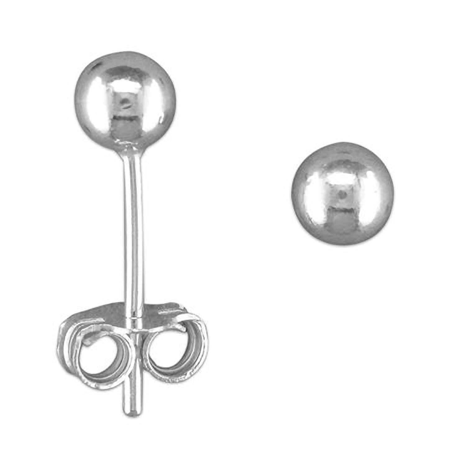 Plain Round BALL/BEAD Stud Earrings/Ear Studs - 925 Sterling Silver