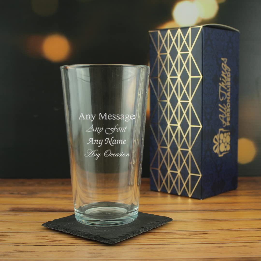 Verre à bière personnalisable - 591 ml - Gravé au Royaume-Uni - Parfait pour toutes les occasions