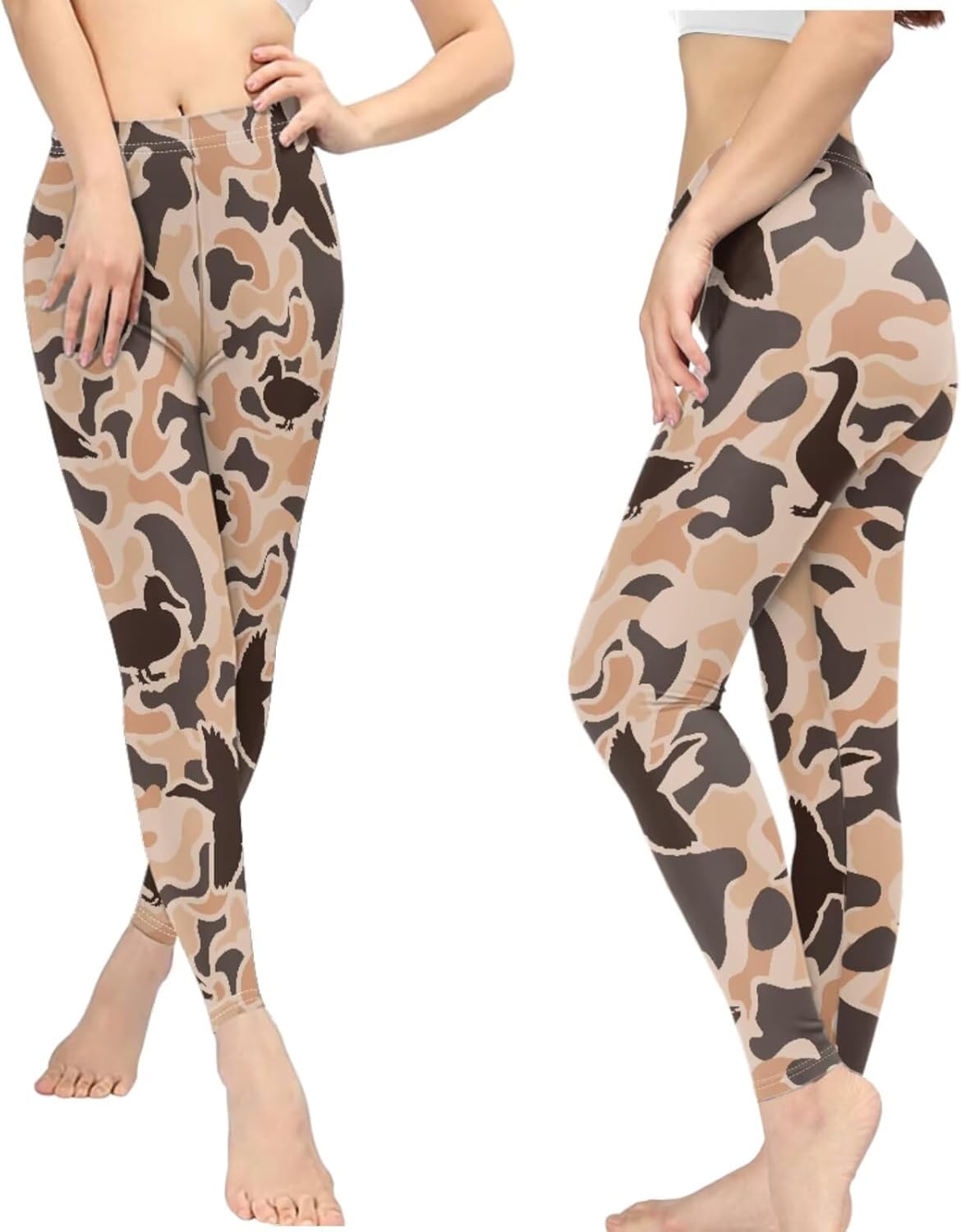 NDISTIN Women's High Waisted Yoga Pants Athletic Sports Running Leggings Full Length Tummy Control Printable