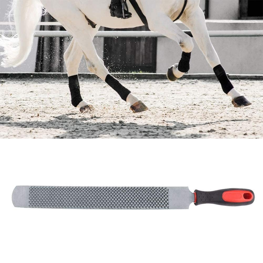 Lima per raspa a ferro di cavallo, lima per zoccoli di cavallo, raspa professionale per zoccoli da maniscalco con manico in gomma, adatta per la riparazione di zoccoli di cavallo, zoccoli di capra e