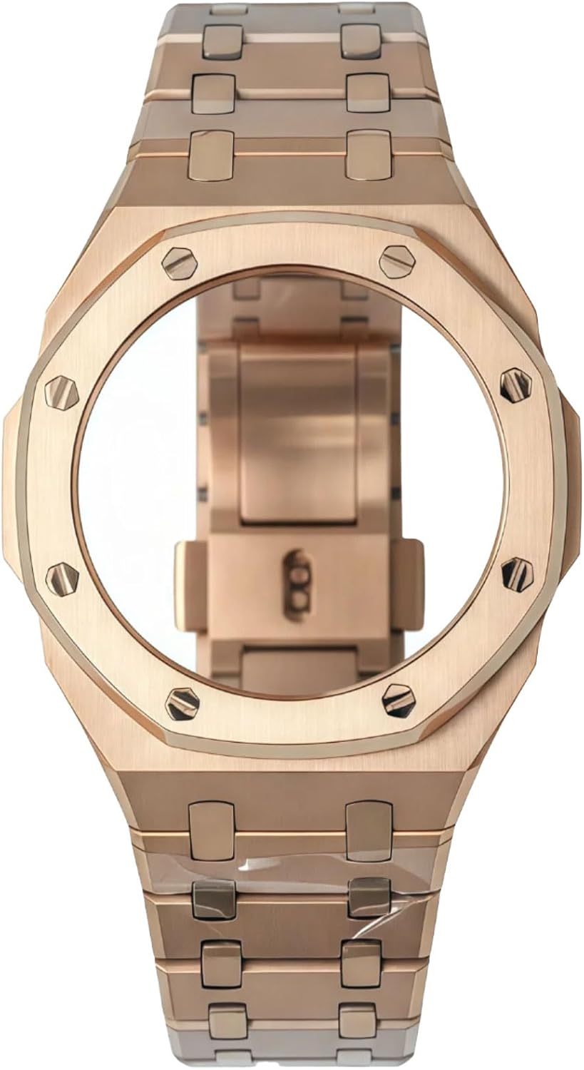 GA2100 Stainless Steel Mod Kit, Metal Case Band Set with Polished & Brushed Finish Replacement Strap Compatible with Casio G-Shock GA2100/GA-2110 Watches