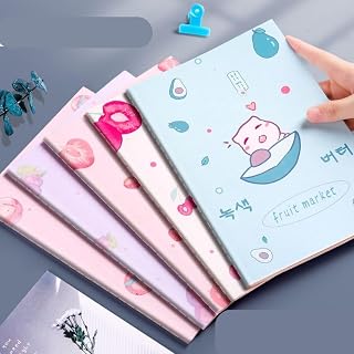 Jaravik 5 Pcs Fruit Themed Creative Thickened A5 Exercise Book Homework Book Note Book, 60 Pages Ruled Notebook For kids, ... Price In India