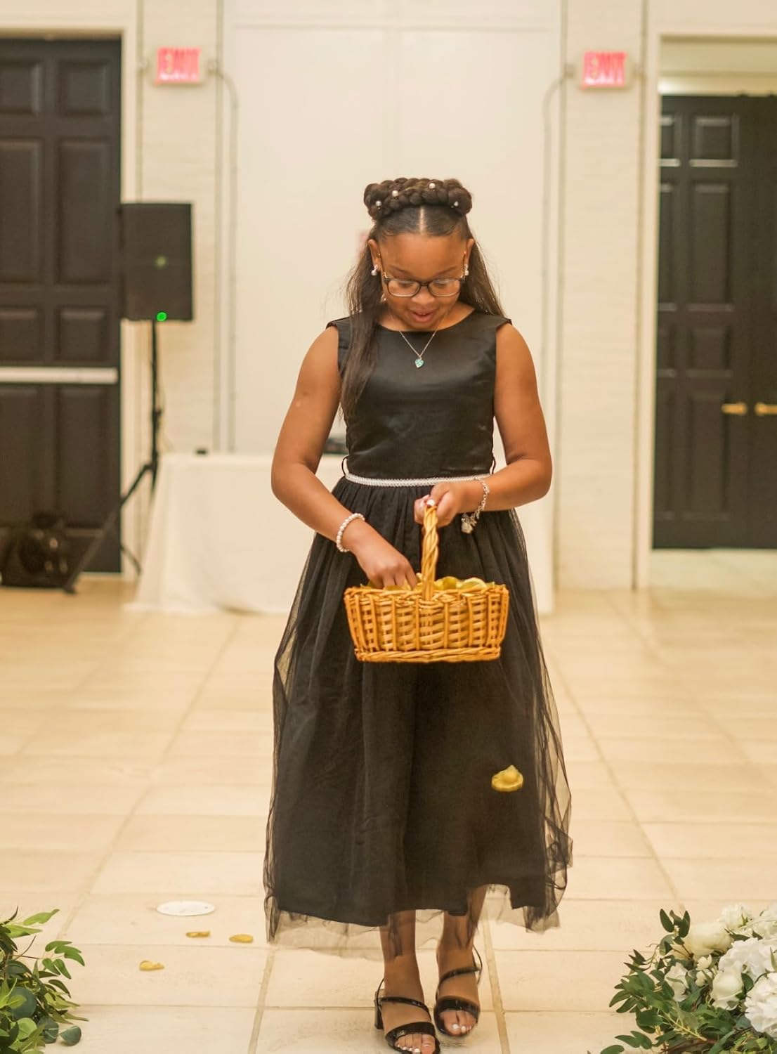 Glamulice Flower Girls Satin Bridesmaid Dress V Open Back Long A Line Wedding Pageant Dresses Princess Party Ball Gown - Image 3