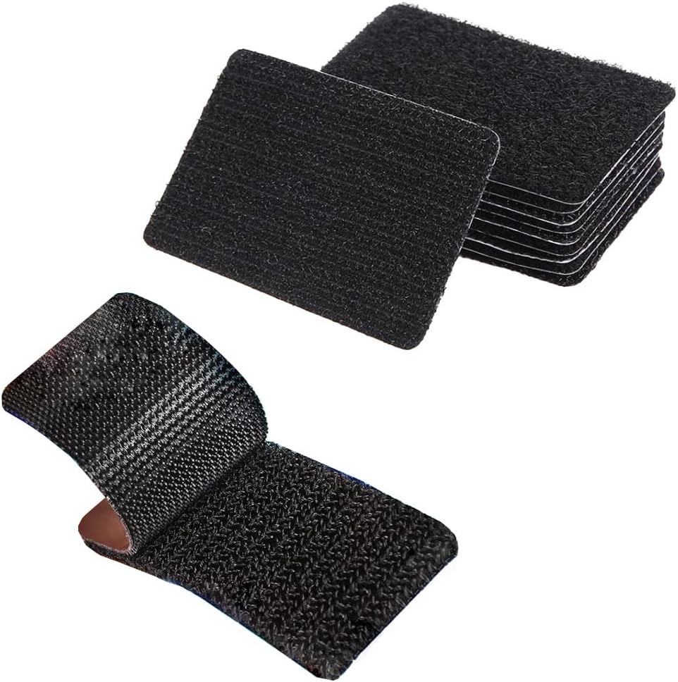 20 Pack Hook and Loop Tape Adhesive Double Sided Non Slip Couch Cushion Grip Patch Pads for Bench Cushion Chair Pads Seat Cushion Chair Mat Door Mat Kitchen Mat Bathroom Rugs Car Carpet Mats