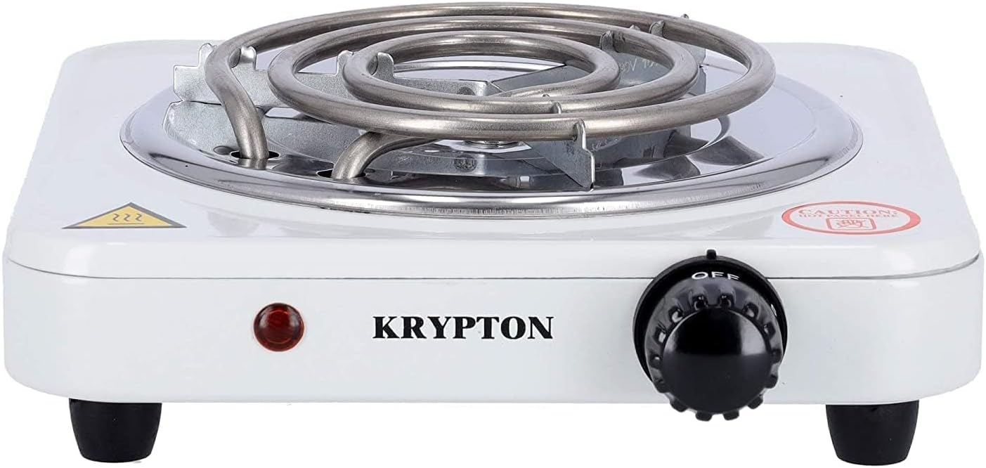 Krypton Single Burner Hot Plate for Flexible Precise Table Top Cooking - Cast Iron Heating Plate - Portable Electric Hob with Temperature Control for Home, Camping & Caravan Cooking