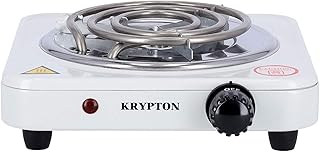 Krypton Single Burner Hot Plate for Flexible Precise Table Top Cooking - Cast Iron Heating Plate - Portable Electric Hob with Temperature Control for Home, Camping & Caravan Cooking