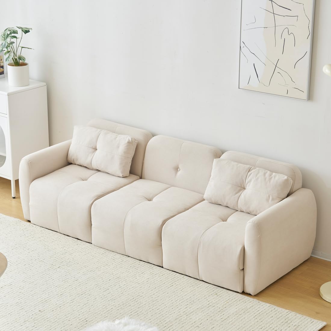 ホワイト ソファベッド 20cm厚さ 110cm幅