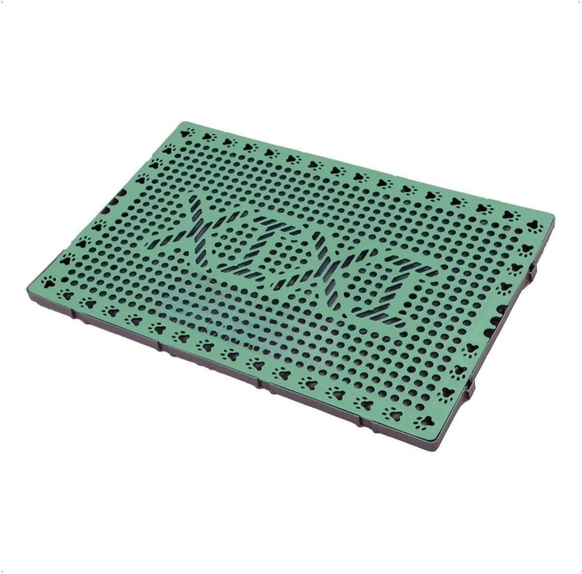 Sanitário Pet Modular Tapete Higiênico 55x37cm Xixi | TáNaTela | Banheiro Higiênico Para Cães Pequenos e Médios | Base Para Tapete Jornal Absorvente | Grade Elevada Antipatas Molhadas (Tiffany)