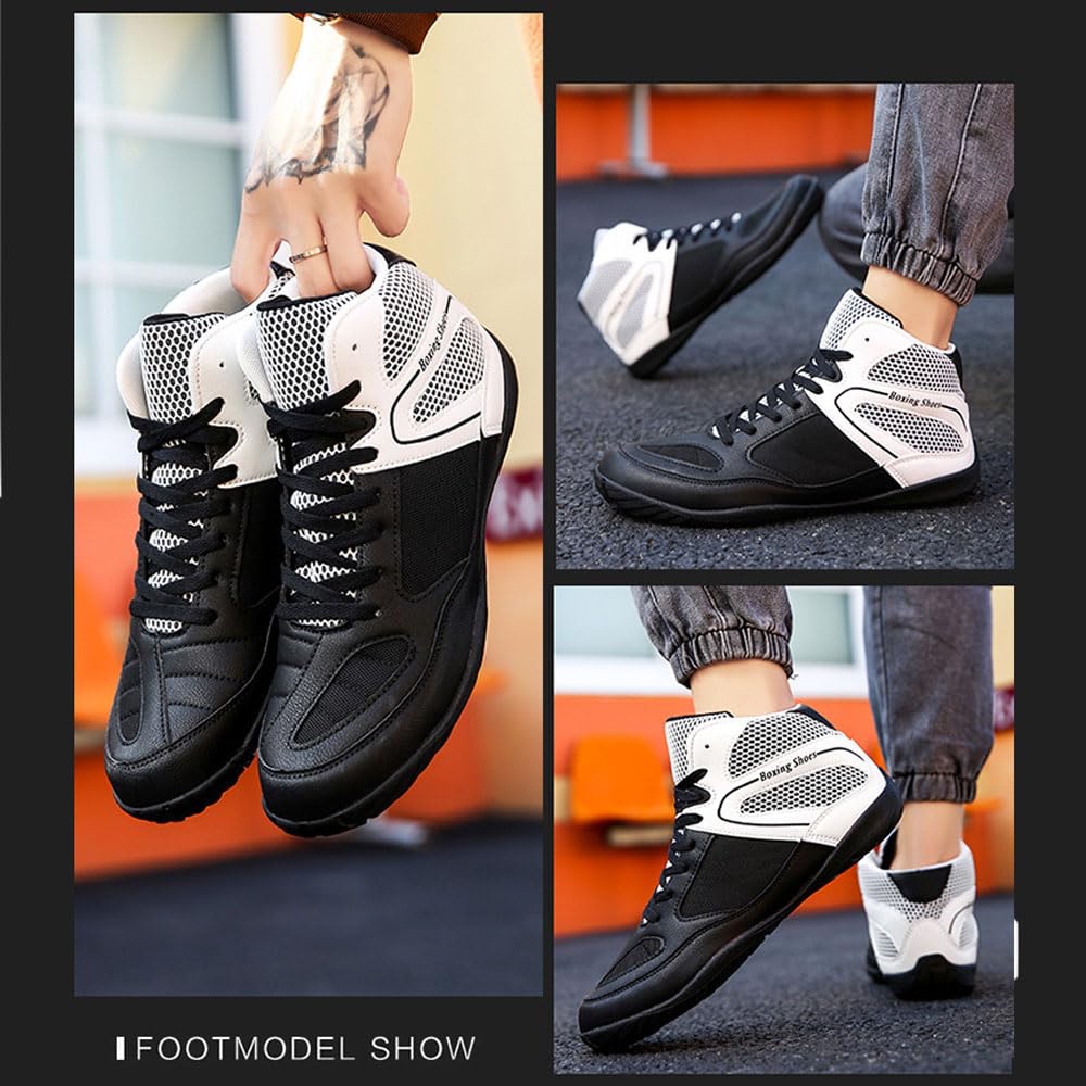 Buty treningowe do walki, buty bokserskie dla mężczyzn i kobiet, buty zapaśnicze, oddychające antypoślizgowe buty treningowe do muay thai, kickboxingu, bokserek, sztuk walki, kulturystyki, 38-46 EU
