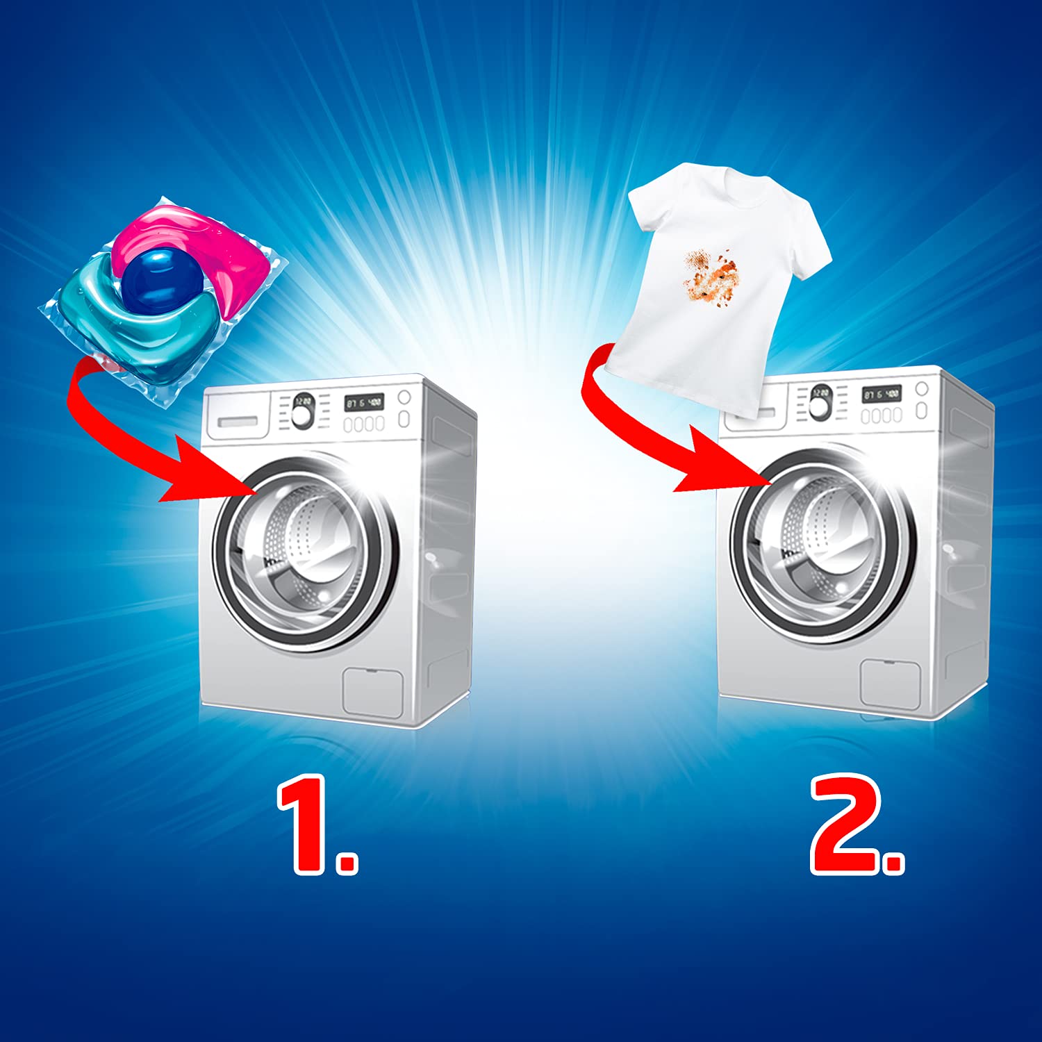 Bio Presto - Power Caps Color - Detergente para lavadora dosificado en cápsulas para prendas de color, 2 paquetes de 60 lavados (120 lavados)