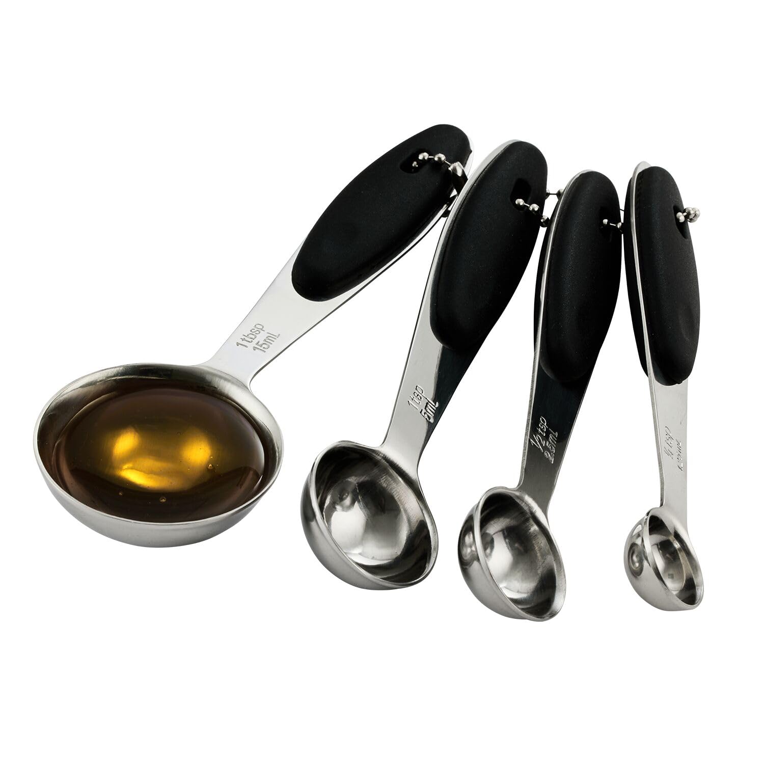 Lakeland Messbecher und Löffel aus Metall, 8 Stück, rutschfeste Silikongriffe