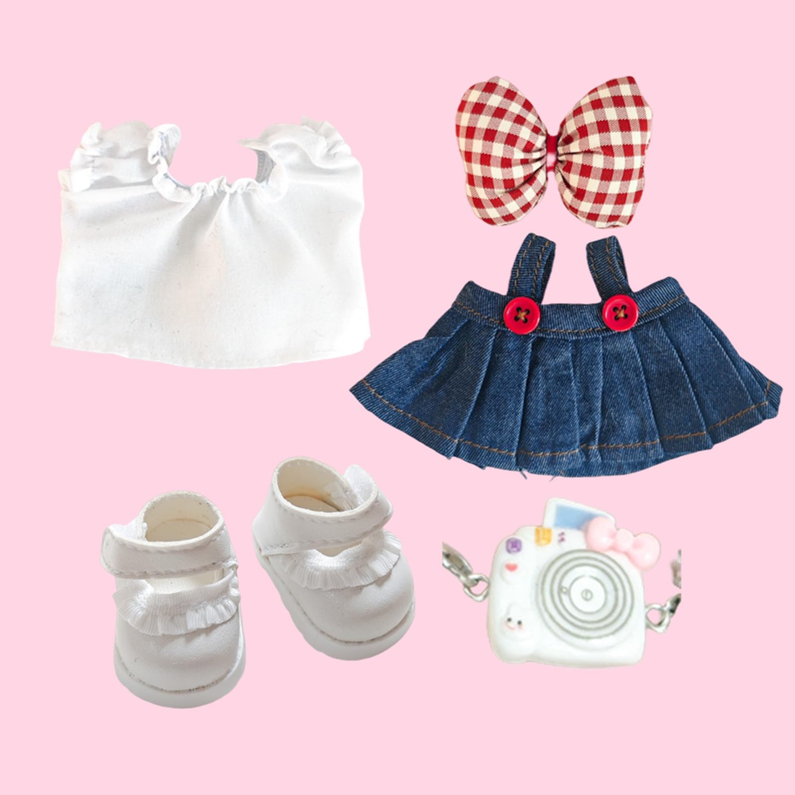 Seventh Girl Ensemble De 5 Vêtements Pour Labubu 17 Cm - Haut, Chapeau, Bouilloire, Lunettes, Chaussures - Compatible Have A Seat Et Macaron