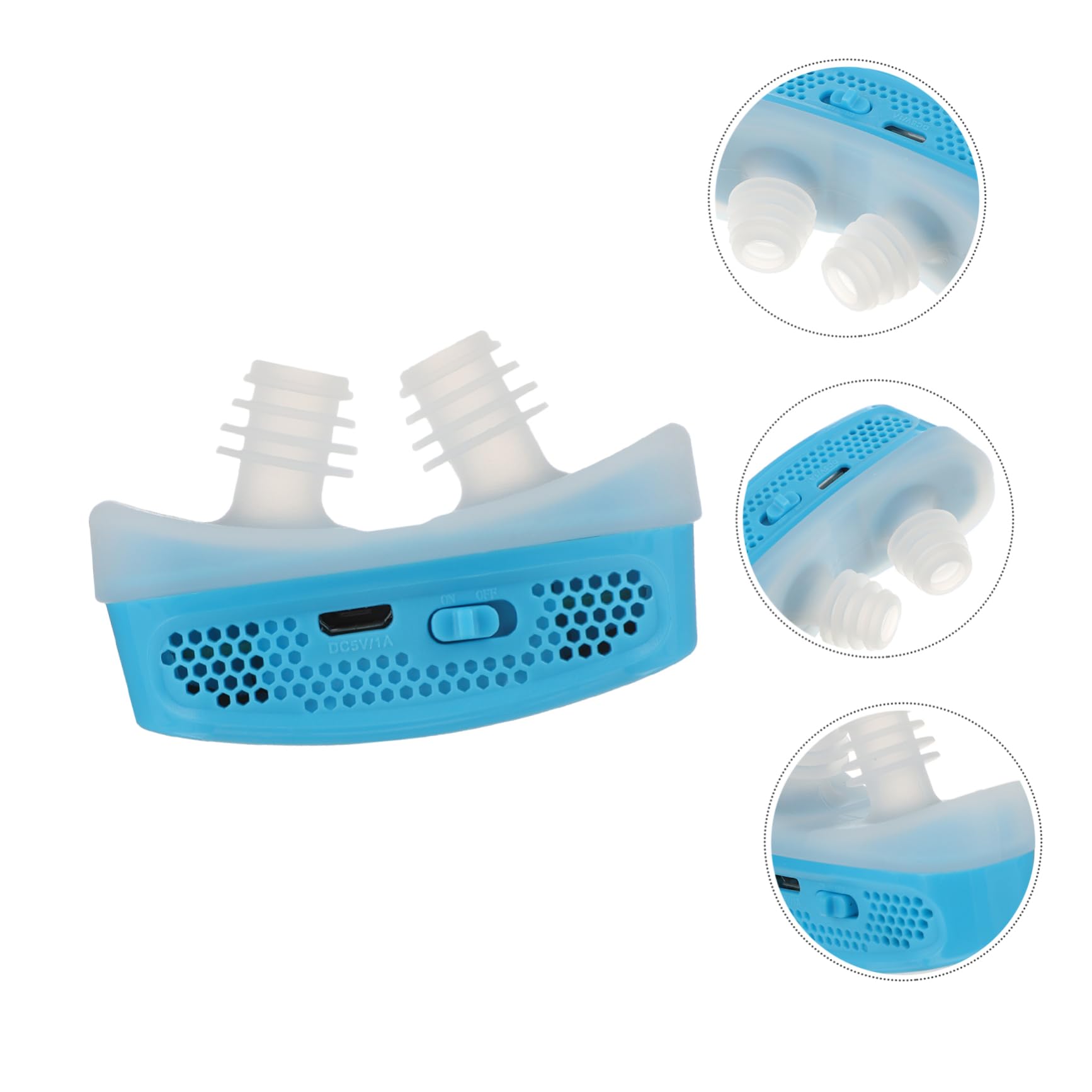 Yardenfun Dispositivo Antirronquidos Recargable Automático con Filtro Purificador Nasal y Cómodo Respiración y Protege Salud Color Azul