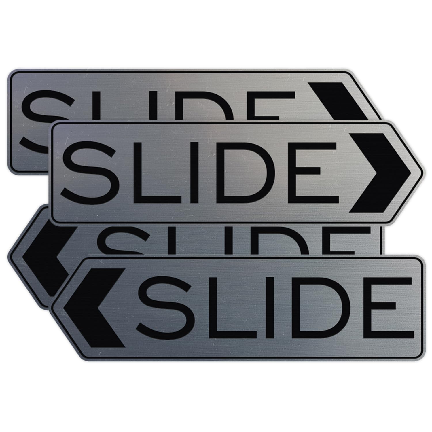 Designer Slide Door Sign - Silver - Large 2 Pack