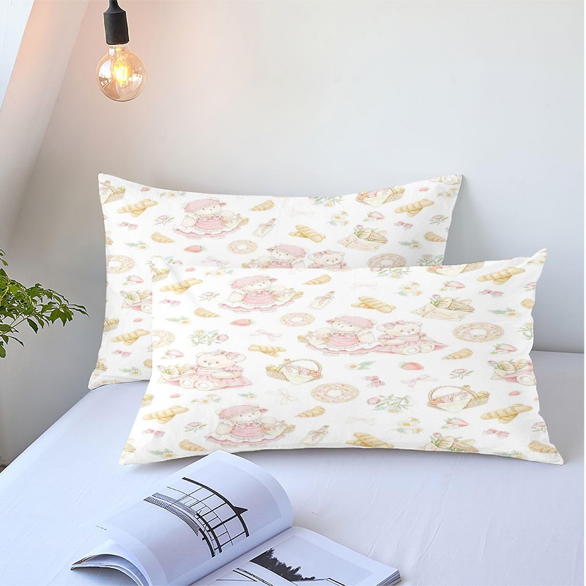 Edredón 200x200 cm | Patrón Dibujos Animados, Tejido de Microfibra con Relleno de Algodón 200 gsm, Incluye 2 Fundas de Almohada 50x75 cm, Estampado 3D para el Dormitorio Principal D100