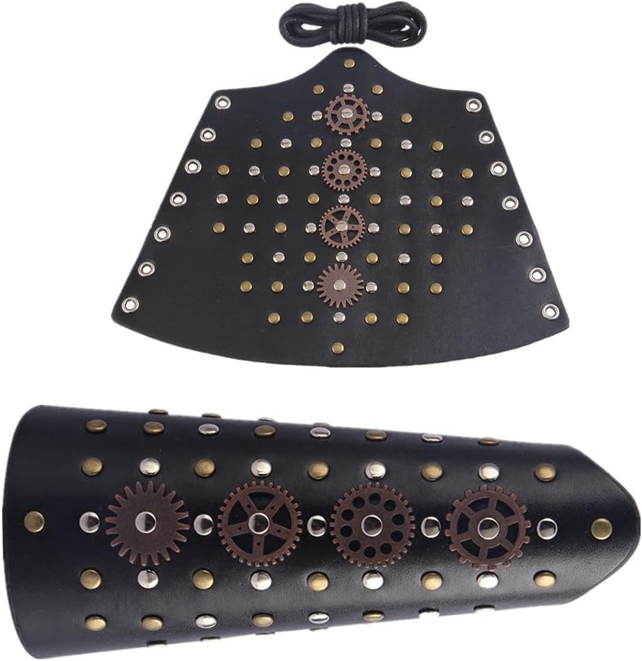 Punk Rock Gothic Leather Wrist Bracer Guards Arm Protector Wristband Wide Bracelet Bangle