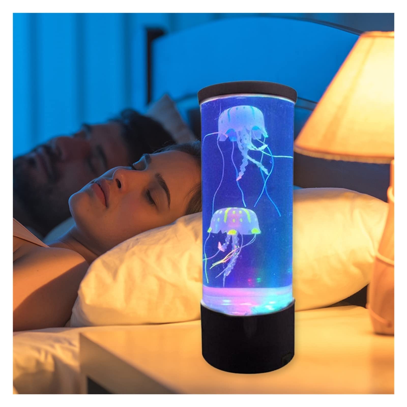 lampa meduzy LED Fantasy Meduza Lampa nocna Lampka nocna Zmiana koloru Zmieniający się Meduza Zbiornik Akwarium Lampa Led Relaksujące Nastrojowe Światła Lampa Lawowa (Kolor: B, Rozmiar: 1)