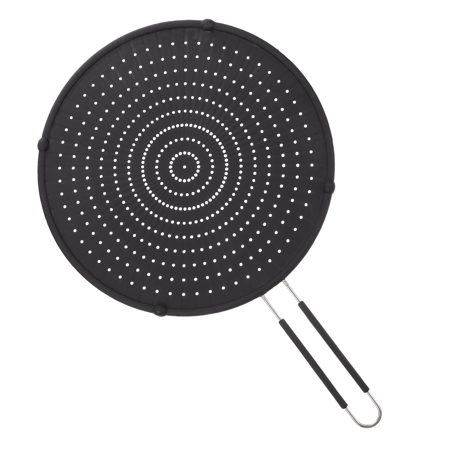 Couvercle anti-éclaboussures silicone noir stop projections huile sur poêle et casserole