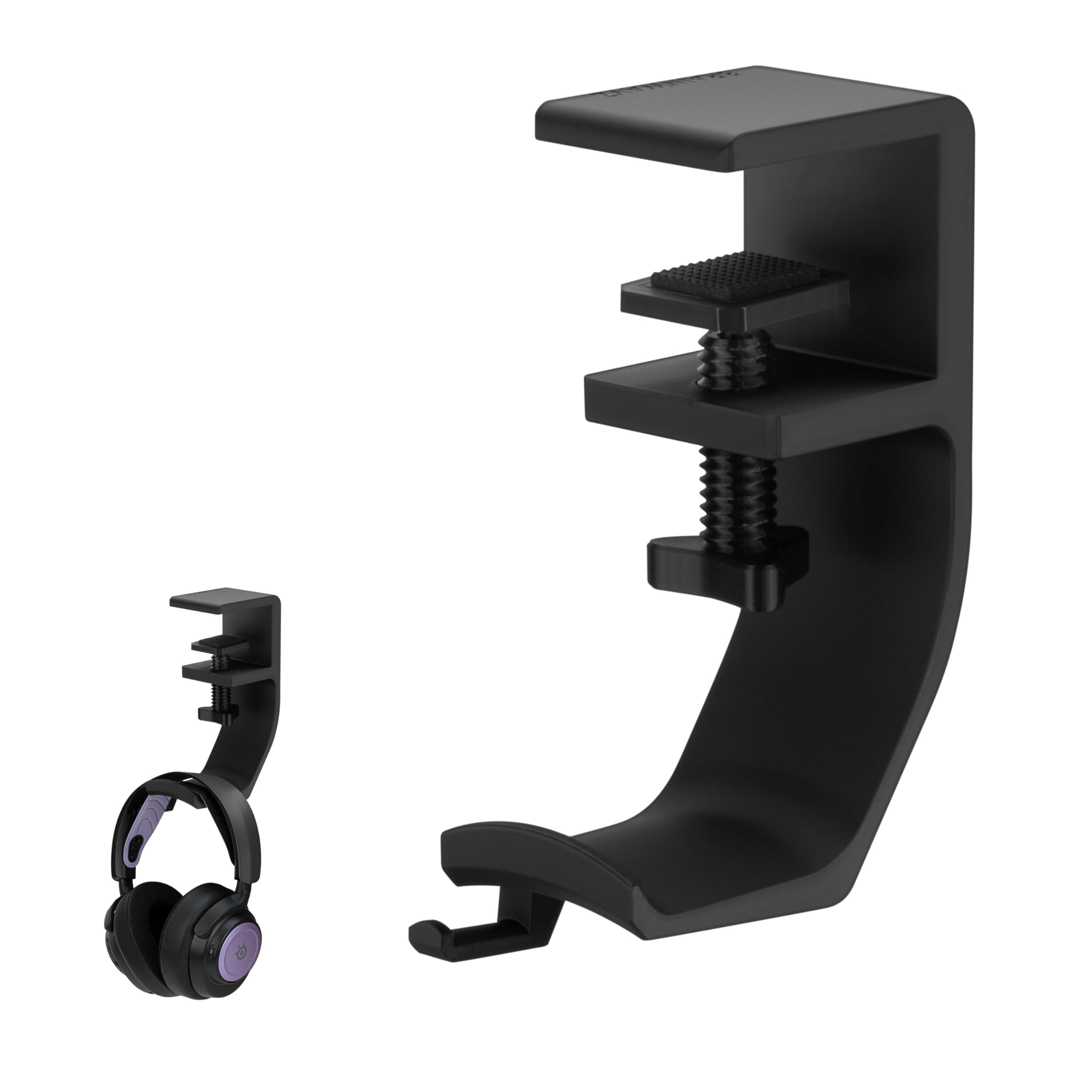 BRAINWAVZ Claw - Under Desk Headphone Hanger Stand, Screw in Place, Easy to Install with Adjustable Mounting Clamp, Suitable for All Headsets, Black-image-31