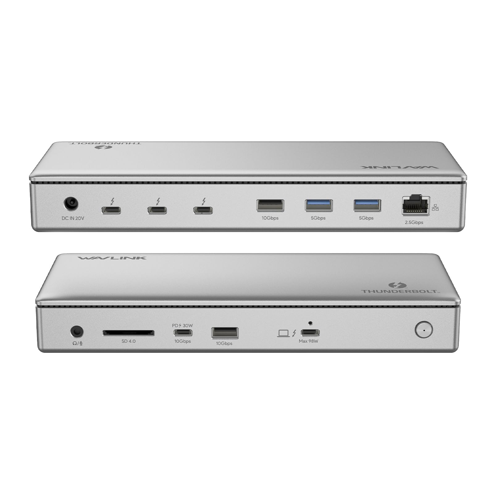 WAVLINK Thunderbolt 4 Dock 98W for MacBook Pro M3/M2/M1 & Windows - 12-in-1 Docking Station with 3x Thunderbolt 4 Ports (40Gbps), Support Single 8K@30Hz or Dual 4K@60Hz, 2.5G Ethernet, 98W PD