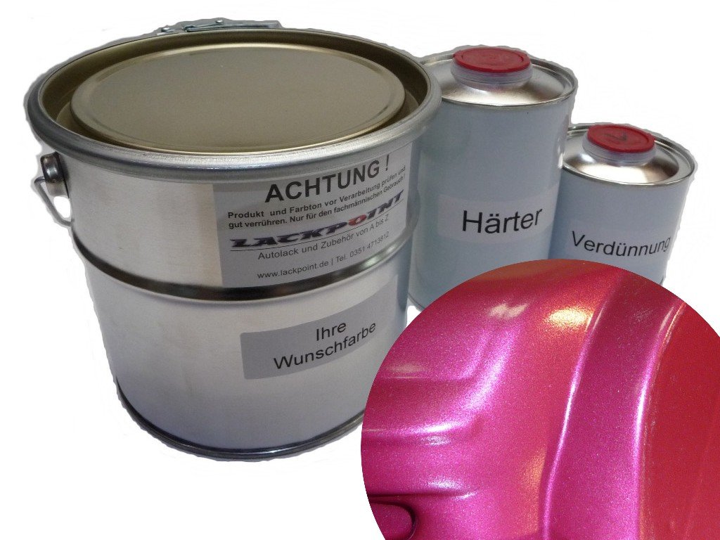 Lackpoint 1 Liter Set 2K Autolack Light Pink Metallic kein Klarlack Trend Tuning