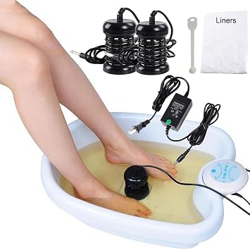 iMeshbean Ionic Detox Foot Bath Spa Machine with Tub Array Cleanse Equipment Beauty Salon Professional and Personal Home Use Best Thanksgiving Gift