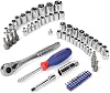WORKPRO WP202566 1/4'’ 3/8’’ Metrik/İnç 63 Parça Cr-V Profesyonel Lokma Takımı