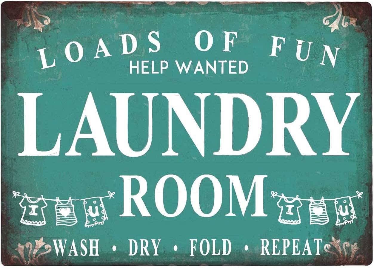Rustic Farmhouse Loads of Fun Laundry Signs for Laundry Room Decor Bathroom Laundry Wall Decor Metal Sign Laundry Room Decor Home Family Decorative Sign 8x12 Inch