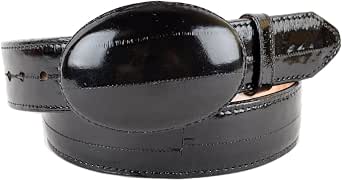 Original Black Eel Skin Western Style Belt main image 1