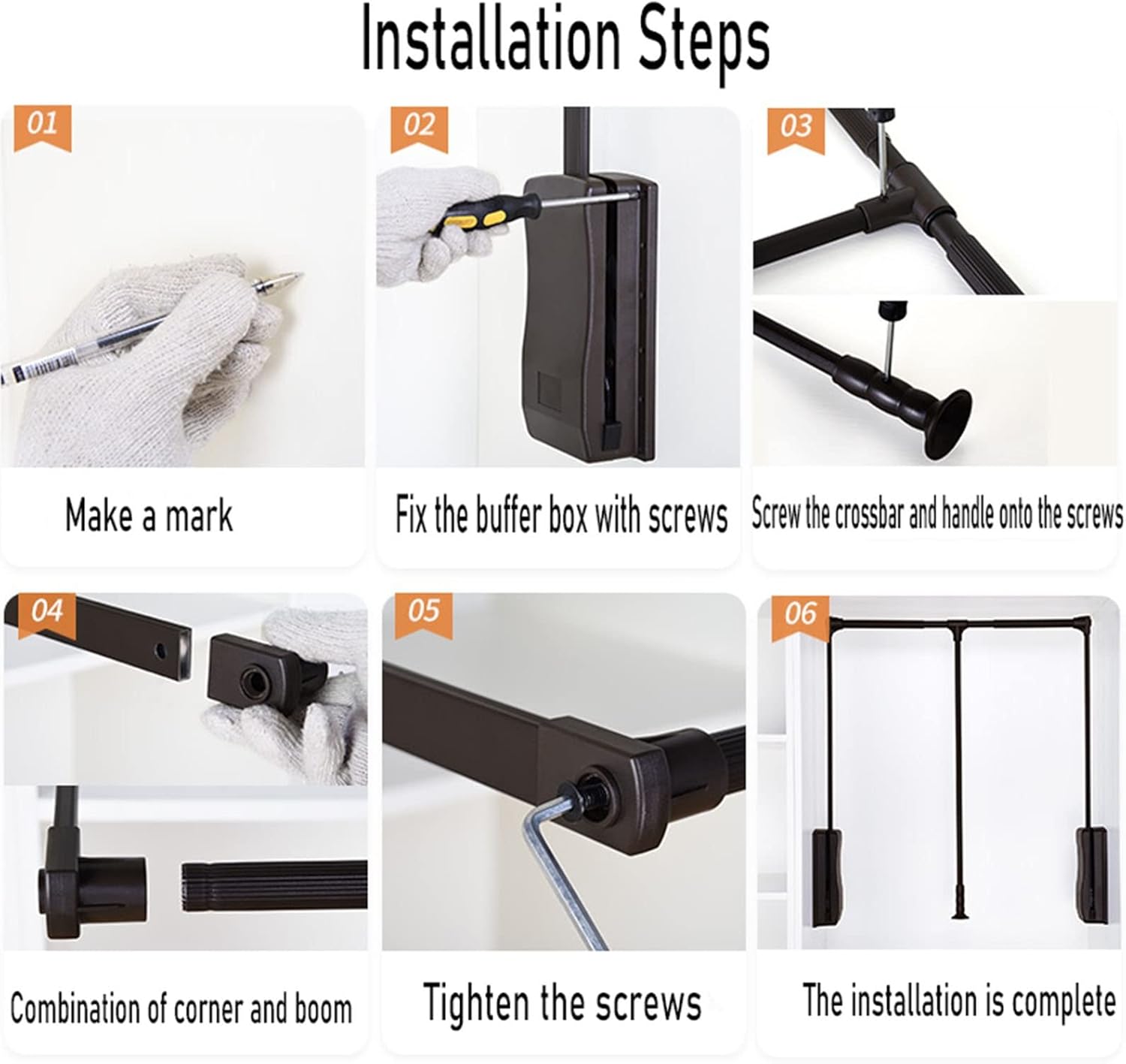 Pull Down Closet Rod, Wall Mounting Liftable Clothes Hanger,for Hanging Clothes Wardrobe Lift Rail