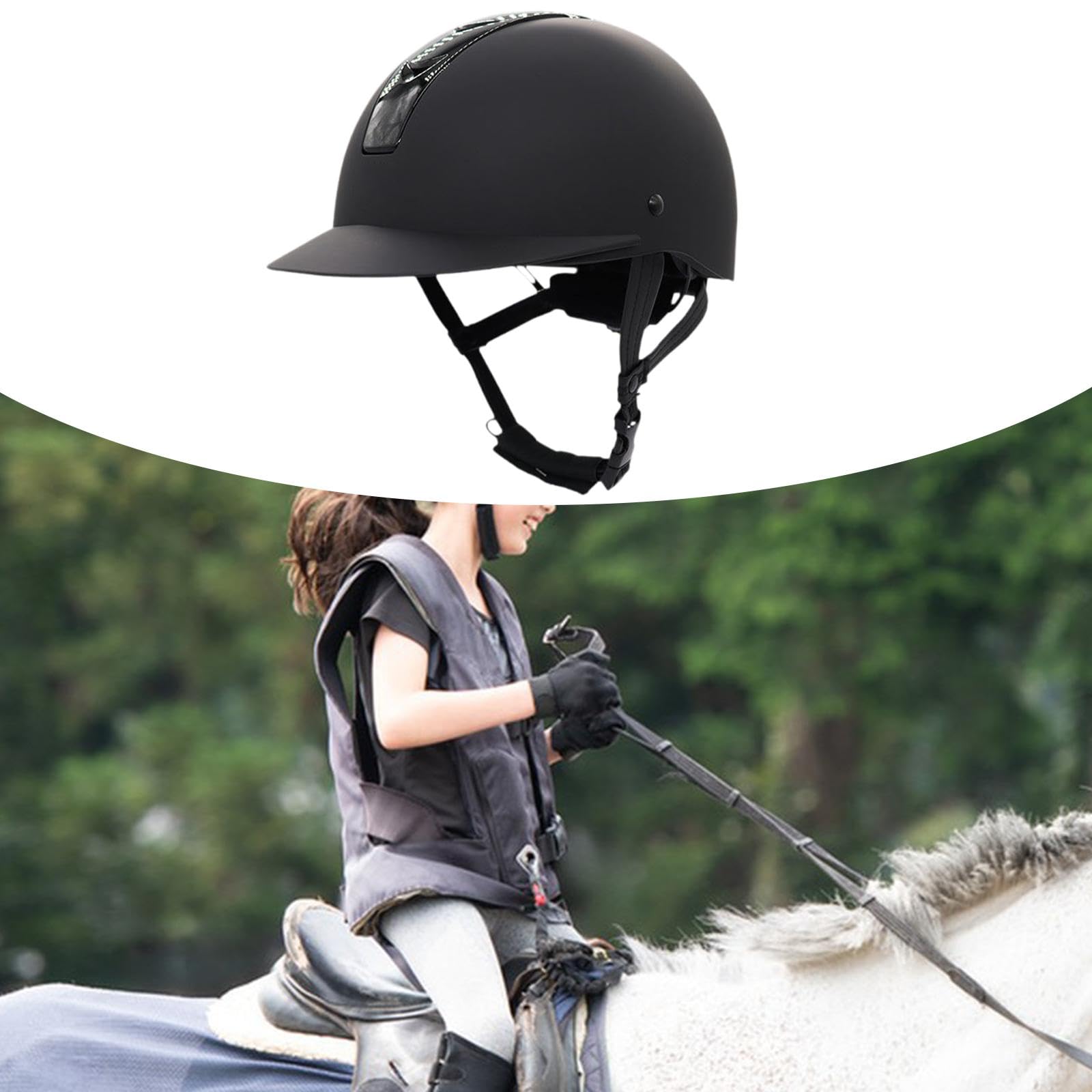 Milageto Casco equestre Starter Cappello equestre Portatile Pratico con Fori di Ventilazione Casco da Equitazione alla Moda Attrezzatura per Cavalli