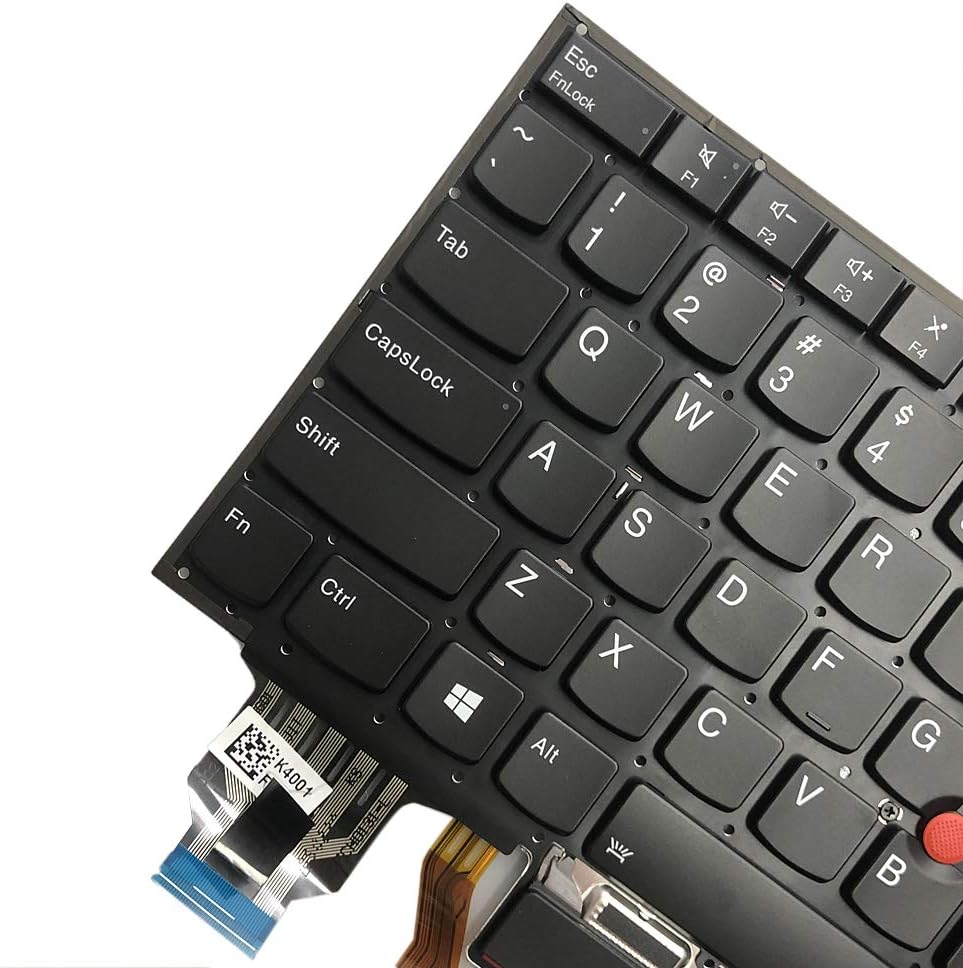 GinTai Laptop US Backlit Keyboard with Ribbon Cable for Lenovo Thinkpad X1 Carbon 7th/8th Gen 2019/2020 Type 20QD/20QE/20R1/20R2/20U9/20UA X1 Yoga Gen 4/5 2019/2020 SN20W73833 PK131L11B00 CS19BL-84US