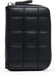 [TOEDNNQI] カード入れ レディース クレジットカードケース かわいいじゃばら 大容量 ミニ財布 ファスナー 誕生日プレゼント (ブラック)