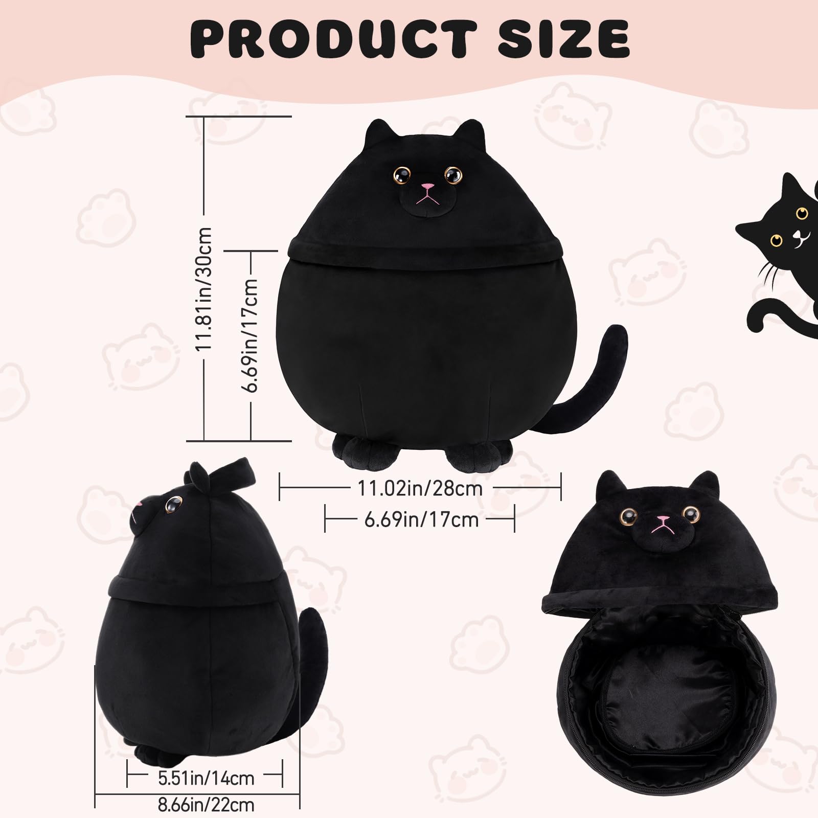 Lustige Katzen-Kosmetiktasche für Frauen, Mädchen & Katzenliebhaber – Große Schminktasche in Katzenform & Make-up Organizer – Witziges Geschenk zu Geburtstag, Halloween, Muttertag oder Ostern
